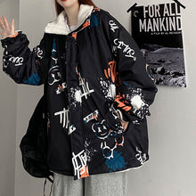 画像をギャラリービューアに読み込む, 原宿系リバーシブルくまゆったりトップスコートジャケットレデイーズファッション