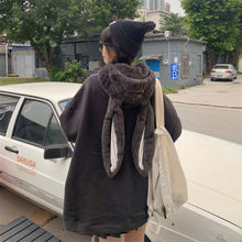 画像をギャラリービューアに読み込む, かわいいラビット耳付きフードパーカーガーリー