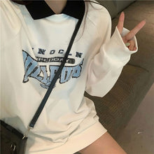 画像をギャラリービューアに読み込む, ストリート系レトロプリント長袖トップスカジュアルパーカートレーナー