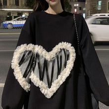 画像をギャラリービューアに読み込む, 秋冬ハート柄着心地いいパーカー韓国風フード付きセーター