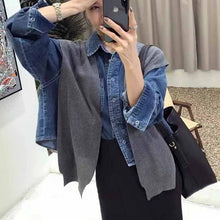 画像をギャラリービューアに読み込む, デニムシャツ ショール 2点セットカジュアル 古着っぽ メンズライク 韓国っぽ ストリート