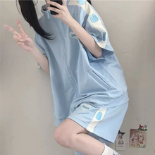 画像をギャラリービューアに読み込む, 上下2点セットスポーティートップスとハーフパンツジップ パーカー夢かわ 地雷系