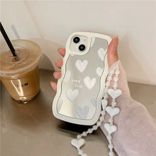 画像をギャラリービューアに読み込む, iphoneケース iphoneカバー 鏡 ハート ウェーブ TPU スマホ スマホグッズ iphone14ケース iphone13ケース
