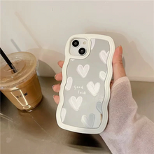 画像をギャラリービューアに読み込む, iphoneケース iphoneカバー 鏡 ハート ウェーブ TPU スマホ スマホグッズ iphone14ケース iphone13ケース