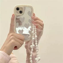 画像をギャラリービューアに読み込む, iphoneケース iphoneカバー 鏡 ハート ウェーブ TPU スマホ スマホグッズ iphone14ケース iphone13ケース