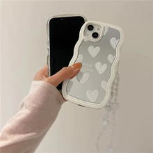 画像をギャラリービューアに読み込む, iphoneケース iphoneカバー 鏡 ハート ウェーブ TPU スマホ スマホグッズ iphone14ケース iphone13ケース