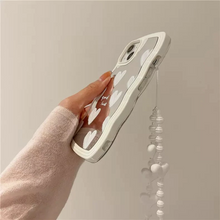 画像をギャラリービューアに読み込む, iphoneケース iphoneカバー 鏡 ハート ウェーブ TPU スマホ スマホグッズ iphone14ケース iphone13ケース