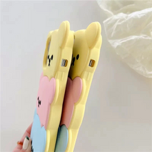 画像をギャラリービューアに読み込む, キュートなクマ柄の3色ケータイケース キーリング付きケータイケース