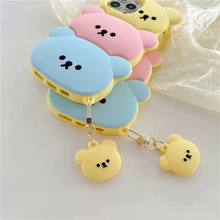 画像をギャラリービューアに読み込む, キュートなクマ柄の3色ケータイケース キーリング付きケータイケース