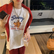 画像をギャラリービューアに読み込む, 韓国っぱ古着ライク カジュアルオーバーサイズ 半袖Tシャツ アニマル