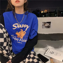 画像をギャラリービューアに読み込む, 韓国っぱ古着ライク カジュアルオーバーサイズ 半袖Tシャツ アニマル
