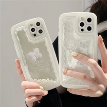 画像をギャラリービューアに読み込む, 韓国っぽバタフライ柄液体ケース iphoneケーススマホ ケースiphone13ケース iphone14ケース