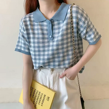 画像をギャラリービューアに読み込む, モテ度UP ギンガムチェック ブロックチェック シャツ ポロシャツ バイカラー カジュアル フェミニンデート ナチュラル 韓国っぽ