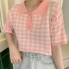 画像をギャラリービューアに読み込む, モテ度UP ギンガムチェック ブロックチェック シャツ ポロシャツ バイカラー カジュアル フェミニンデート ナチュラル 韓国っぽ