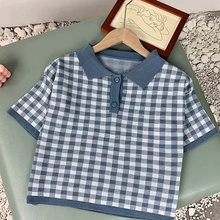 画像をギャラリービューアに読み込む, モテ度UP ギンガムチェック ブロックチェック シャツ ポロシャツ バイカラー カジュアル フェミニンデート ナチュラル 韓国っぽ