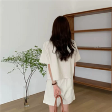 画像をギャラリービューアに読み込む, 2点セットシャツジャケットと ハイウエストショート丈パンツ通勤レデイーズ洋服