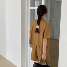 画像をギャラリービューアに読み込む, 2点セットシャツジャケットと ハイウエストショート丈パンツ通勤レデイーズ洋服