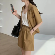 画像をギャラリービューアに読み込む, 2点セットシャツジャケットと ハイウエストショート丈パンツ通勤レデイーズ洋服