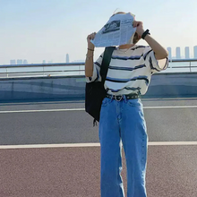 画像をギャラリービューアに読み込む, レインボーストライプ柄Tシャツカジュアル 半袖 シャツ