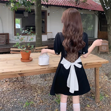 画像をギャラリービューアに読み込む, 韓国っぱ背中 あき ワンピース ミニ丈カジュアルレデイーズ気質ワワンピースシャツワンピ