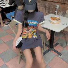 画像をギャラリービューアに読み込む, レトロ カジュアル 英字ロゴ半袖Tシャツレデイーズ