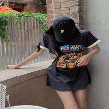 画像をギャラリービューアに読み込む, レトロ カジュアル 英字ロゴ半袖Tシャツレデイーズ