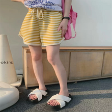 画像をギャラリービューアに読み込む, 柄ボトムスで おしゃれ見えスウェットショートパンツボーダーボーダー柄マリンコーデカジュアルリラクシースポーティーラフショーパン