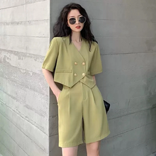 画像をギャラリービューアに読み込む, 2点セットアップ Vネックジャケットシャツとショート丈パンツ