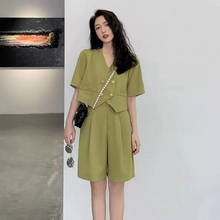 画像をギャラリービューアに読み込む, 2点セットアップ Vネックジャケットシャツとショート丈パンツ