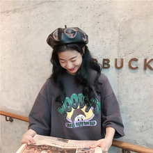 画像をギャラリービューアに読み込む, レトロ半袖Tシャツダメージ加工大きいトップス