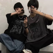 画像をギャラリービューアに読み込む, スポーティーカップルカジュアル 半袖Tシャツストリート系ダンス洋服男女兼用