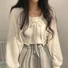 画像をギャラリービューアに読み込む, ぽわんとした袖口が女の子っぽくて可愛いボレロカーディガン