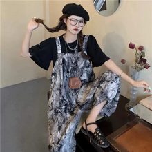 画像をギャラリービューアに読み込む, タイダイ柄2点セットトップスとサロペット パンツオーバーオール原宿系ダンス洋服
