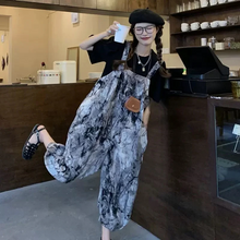 画像をギャラリービューアに読み込む, タイダイ柄2点セットトップスとサロペット パンツオーバーオール原宿系ダンス洋服