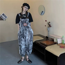 画像をギャラリービューアに読み込む, タイダイ柄2点セットトップスとサロペット パンツオーバーオール原宿系ダンス洋服