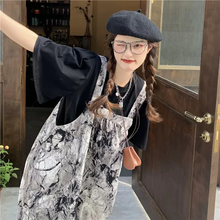 画像をギャラリービューアに読み込む, タイダイ柄2点セットトップスとサロペット パンツオーバーオール原宿系ダンス洋服