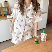 画像をギャラリービューアに読み込む, かわいいセットアップ半袖パジャマクマさんルームウェア