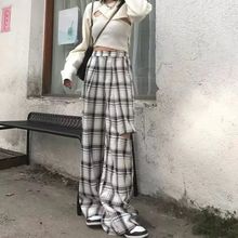 画像をギャラリービューアに読み込む, ハイウエストチェック柄パンツ リップドファッションデザインパンツ