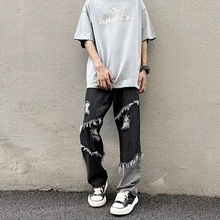 画像をギャラリービューアに読み込む, ルーズ ジーンズ ステッチ ストリート メンズ ジーンズ