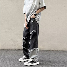 画像をギャラリービューアに読み込む, ルーズ ジーンズ ステッチ ストリート メンズ ジーンズ