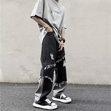 画像をギャラリービューアに読み込む, ルーズ ジーンズ ステッチ ストリート メンズ ジーンズ