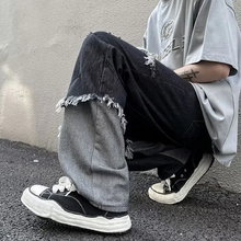 画像をギャラリービューアに読み込む, ルーズ ジーンズ ステッチ ストリート メンズ ジーンズ