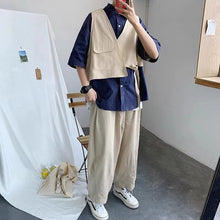 画像をギャラリービューアに読み込む, おしゃれ度アップ ファッション シングルブレスト 半袖 配色 切り替え 折襟 メンズ カーディガン