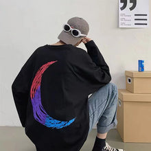 画像をギャラリービューアに読み込む, ストリート系原宿系ダンス洋服デザイン性抜群 カップル ファッション ゆったり カジュアル ラウンドネック 長袖 プリント メンズTシャツ