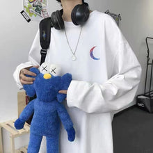 画像をギャラリービューアに読み込む, ストリート系原宿系ダンス洋服デザイン性抜群 カップル ファッション ゆったり カジュアル ラウンドネック 長袖 プリント メンズTシャツ