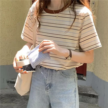 画像をギャラリービューアに読み込む, 着映えばっちり マルチボーダー ボーダー Tシャツ ゆるかわ オーバーサイズ メンズライク カジュアル ラウンドネック ナチュラル ゆるカジ