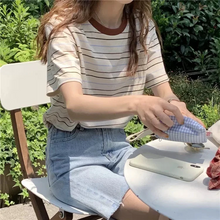 画像をギャラリービューアに読み込む, 着映えばっちり マルチボーダー ボーダー Tシャツ ゆるかわ オーバーサイズ メンズライク カジュアル ラウンドネック ナチュラル ゆるカジ