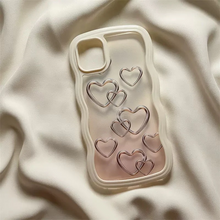 画像をギャラリービューアに読み込む, 韓国っぱ透明クリアハート柄iphoneケーススマホケースおしゃれiphone13 ケースiphone14ケース
