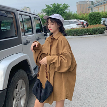 画像をギャラリービューアに読み込む, レトロオーバーサカジュアル長袖シャツトップス秋コーデ韓国系