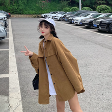 画像をギャラリービューアに読み込む, レトロオーバーサカジュアル長袖シャツトップス秋コーデ韓国系